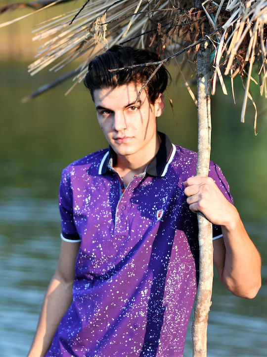 Polo Short Sleeve Blouse Purple