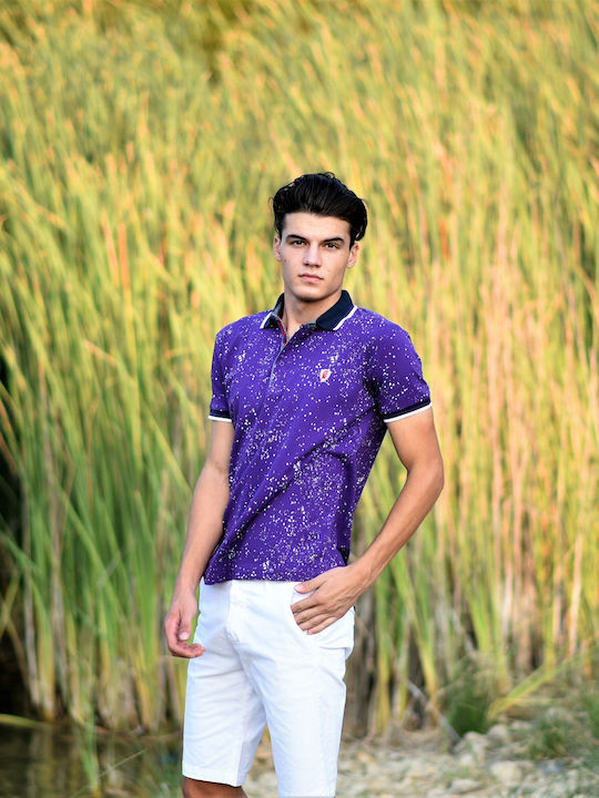 Polo Short Sleeve Blouse Purple