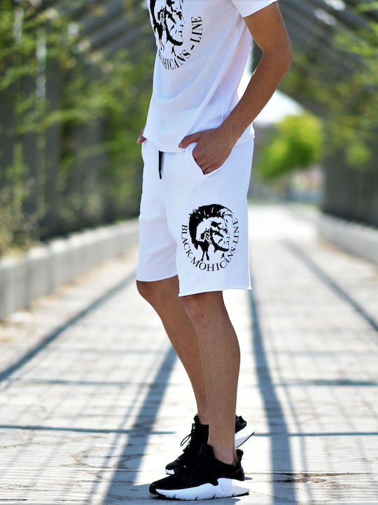 Mohicans Black Line Men's Athletic Shorts White