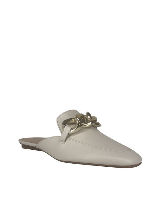 Carrano Mules mit Wohnung Absatz in Beige Farbe