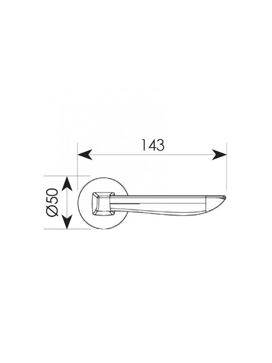 Zogometal Lever WC with Rosette 2061 Pair Silver