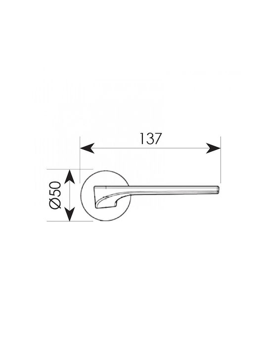 Zogometal Lever Front Door with Rosette Left 2081 2081 with Rosette Nickel