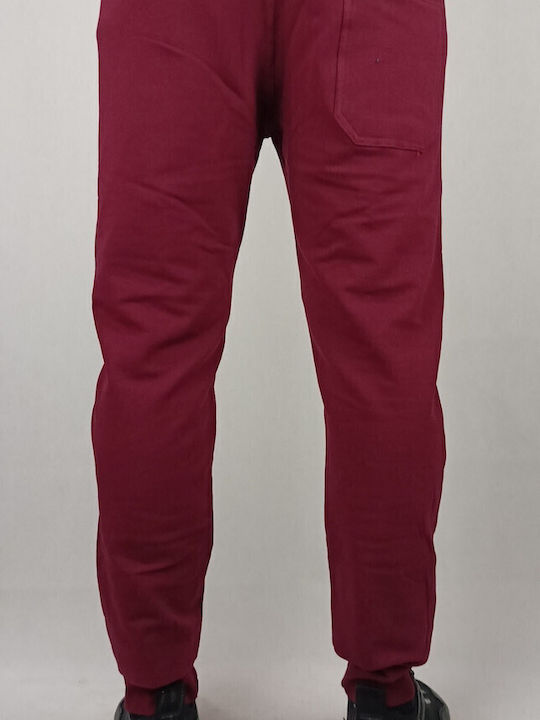 Sweatpants with Elastic Burgundy