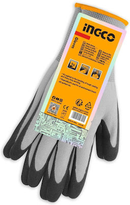 Ingco Gloves for Work Gray Nitrile 1pcs