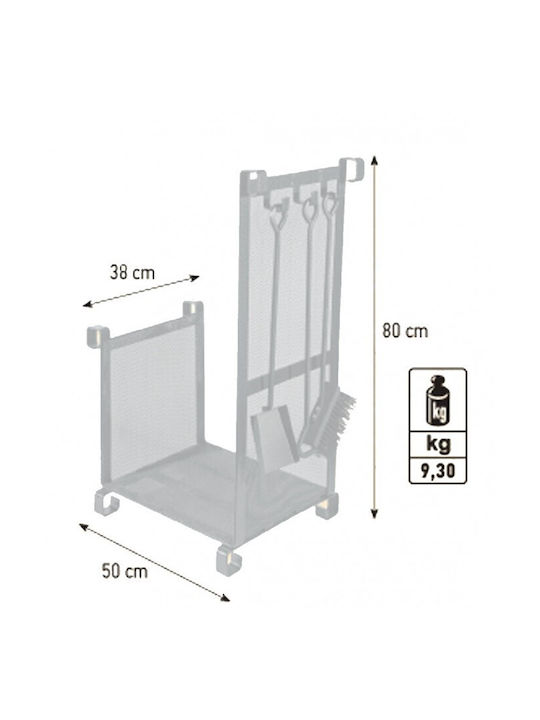 Viometal LTD 531 Montreal Metalic Raft Depozitare lemne 50x38x80cm Bronz