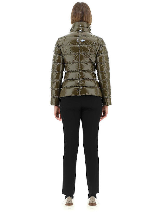 Herno Kurz Damen Puffer Jacke für Winter Khaki