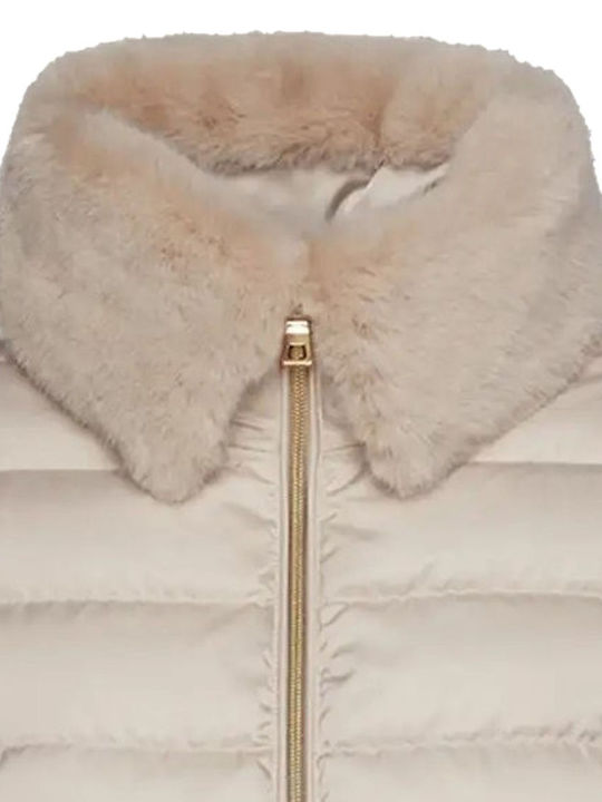 Bettanie Kurz Damen Puffer Jacke für Winter Beige