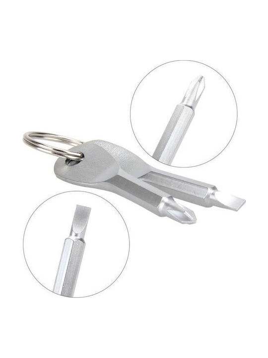 Set Keychain Wallets Metallic Silver 2pcs