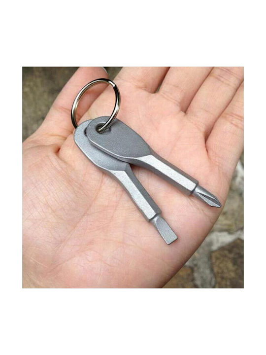 Set Keychain Wallets Metallic Silver 2pcs