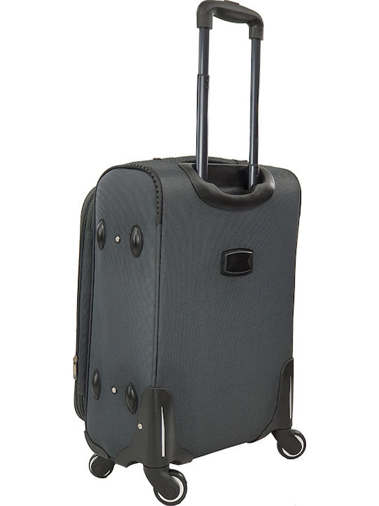 Playbags Cabin Fabric Gray Suitcase With 4 Wheels Height 55cm