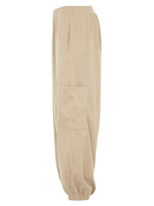 Collectiva Noir Damen Stoff Hose Beige