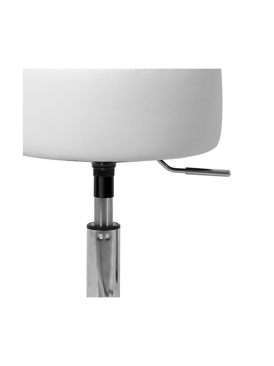 Bar Stool Upholstered with Artificial Leather White 33x33x65cm
