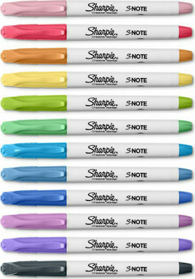 Sharpie S-Νote Ανεξίτηλοι Μαρκαδόροι Πολύχρωμοι 12τμχ