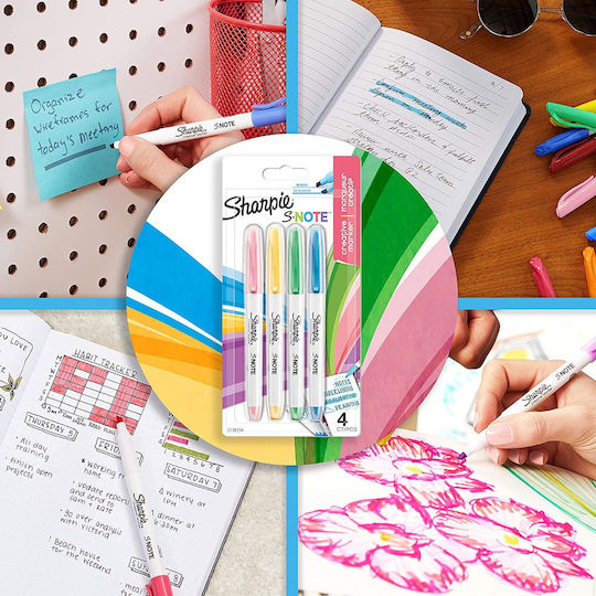 Sharpie S-Νote Ανεξίτηλοι Μαρκαδόροι 10mm Σετ 4 χρώματα