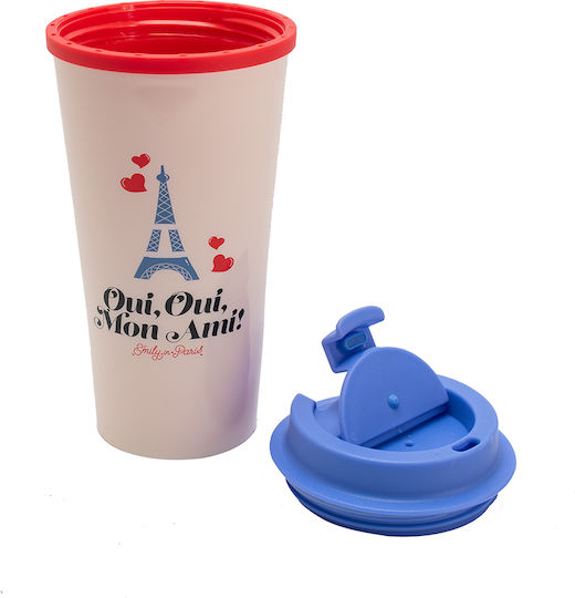 Blue Sky Studios Emily in Paris Ποτήρι Θερμός Ανοξείδωτο 450ml Λευκό με Επιστόμιο