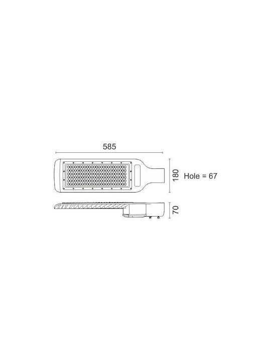 Spot Light Außenstehlampe LED Straße 150W mit Kaltweißem Licht IP65 Schwarz