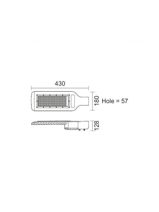 Spot Light Außenstehlampe LED Straße 60W mit Kaltweiß Licht IP65 Graue