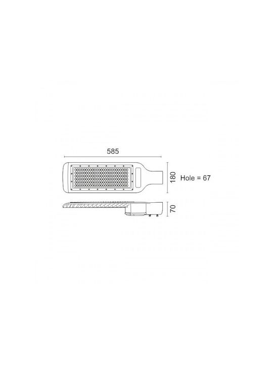 Spot Light Außenstehlampe LED Straße 150W mit Kaltweißem Licht IP65 Schwarz