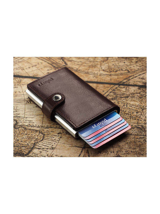 Pularys Men's Card Wallet with RFID Brown