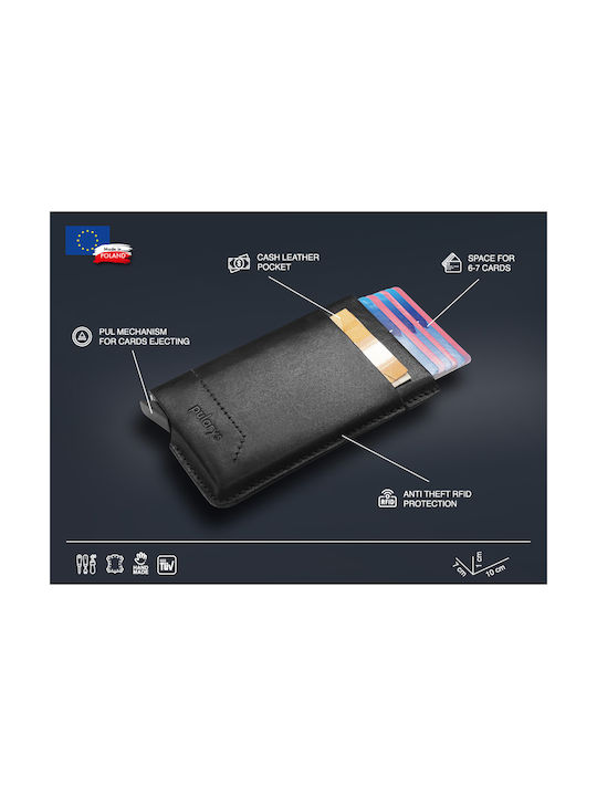 Ανδρικό Πορτοφόλι Καρτών με RFID Μαύρο
