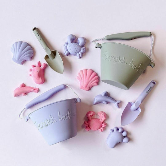 Scrunch Beach Bucket made of Silicone Purple