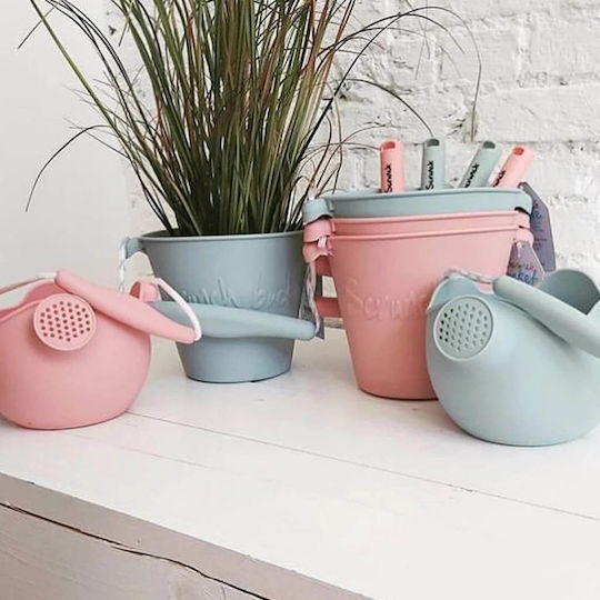 Scrunch Beach Bucket made of Silicone Blue Duck Egg Blue