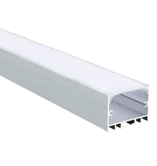Aca Cora External Aluminum Profile for LED Strip with Opal Cover