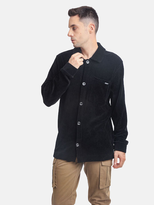 Paco & Co Men's Shirt Long Sleeve Corduroy Black