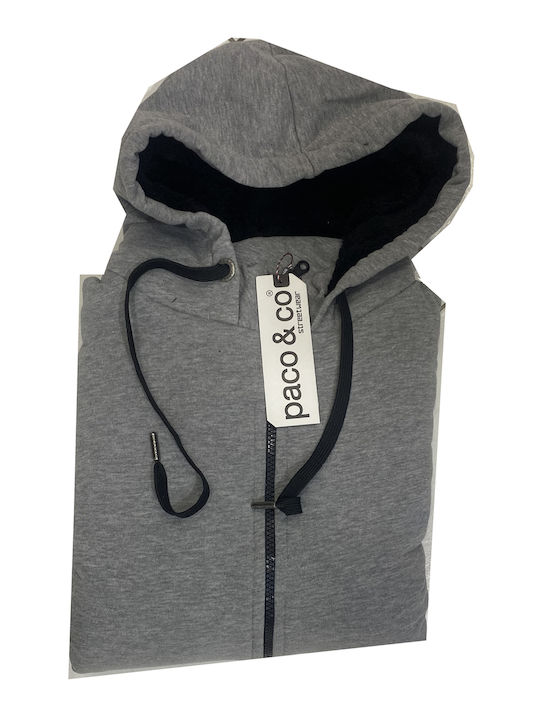 Cardigan With Gray Hood