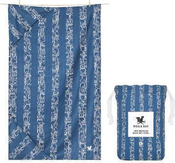 Dock & Bay Handtuch zur Körperreinigung Hund Blau 90x50cm