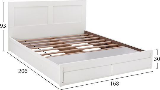 Capri Bett Übergröße Holz Weiß Für Matratze 160x200cm