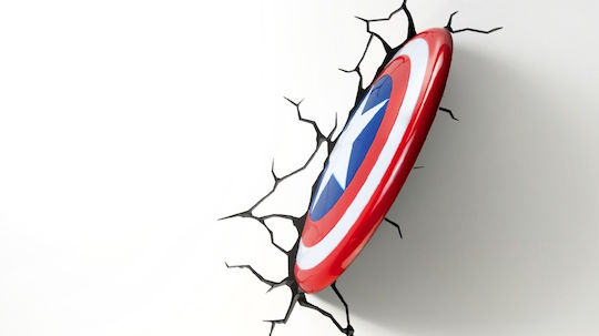 3DLightFX Παιδικό Φωτιστικό Τοίχου Led Πλαστικό Captain America