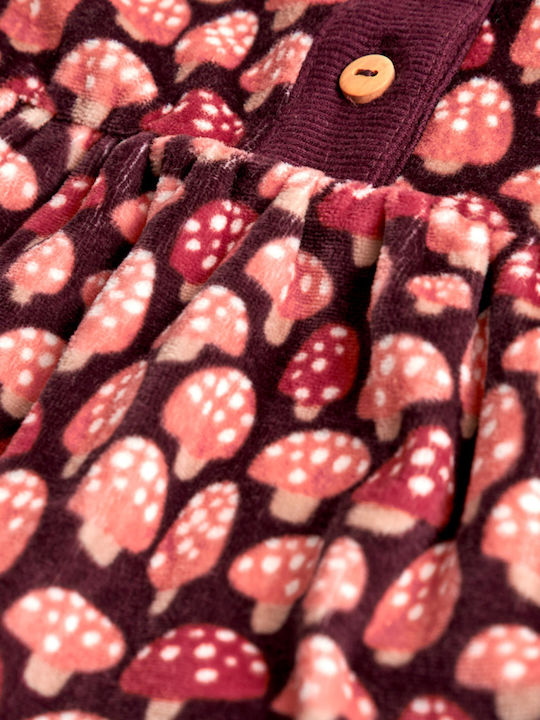 Kinderkleid Langärmelig Samt Rosa