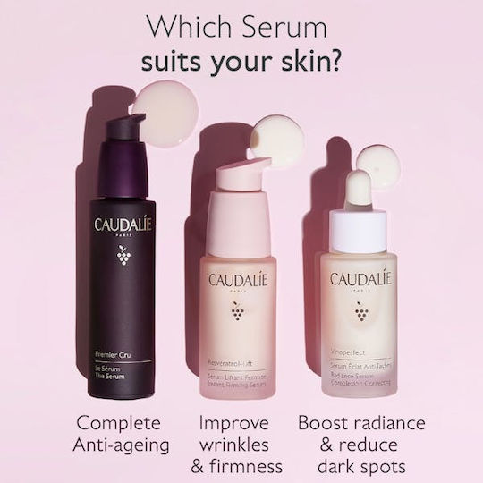 Caudalie Premier Cru Feuchtigkeitsspendend & Anti-Aging Serum Gesicht mit Niacinamid & Hyaluronsäure für Straffung 30ml