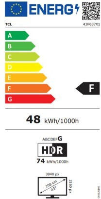 TCL Smart Τηλεόραση 43" 4K UHD LED P637 HDR (2022) 43P637