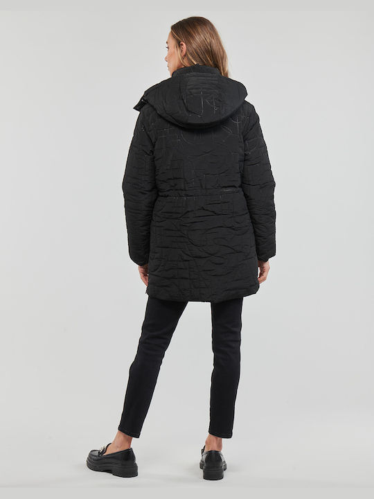 Desigual Women's Short Parka Jacket for Spring or Autumn Black