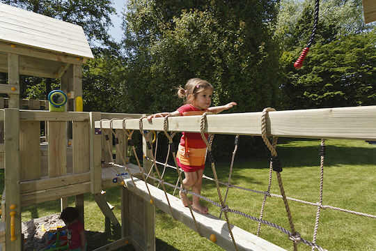 Holzbrücke Verbindung Türme Seil 65 X 240cm