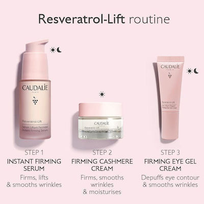 Caudalie Resveratrol-lift Firming Solution Hautpflegeset für Anti-Aging mit Serum , Augencreme & Gesichtscreme 50ml