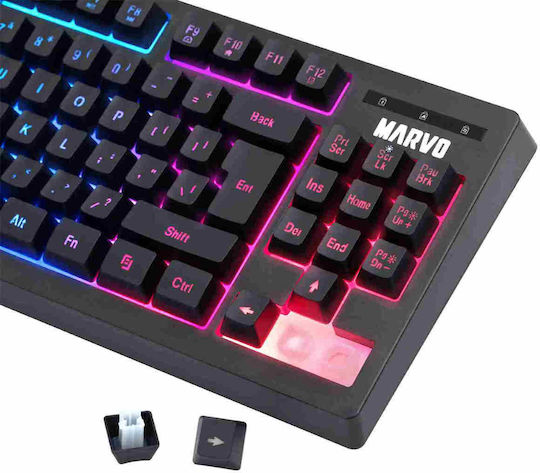 Marvo K607 Gaming Πληκτρολόγιο Tenkeyless με RGB φωτισμό (Αγγλικό US)