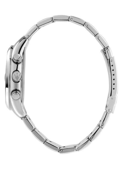 Maserati Ανδρικό Ρολόι 43mm Μπαταρίας με Ασημί Μεταλλικό Μπρασελέ