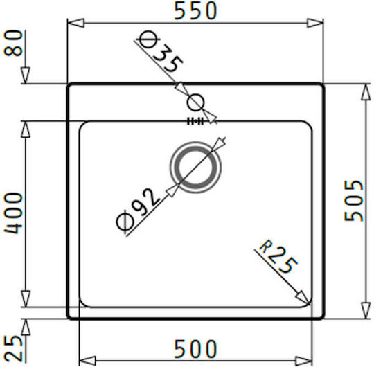 Maidtec Inset Ledge Ένθετος Inox Σατινέ Μ55xΠ50.5cm Ασημί