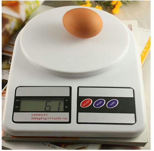 Ψηφιακή Ζυγαριά Κουζίνας έως 5kg Λευκή