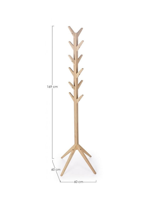 Bizzotto Wooden Coat Rack Beige Daiki 60x60x169cm