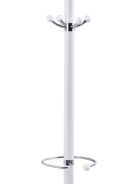 Pakketo Metallic Coat Rack White Nicolo 37x37x175cm