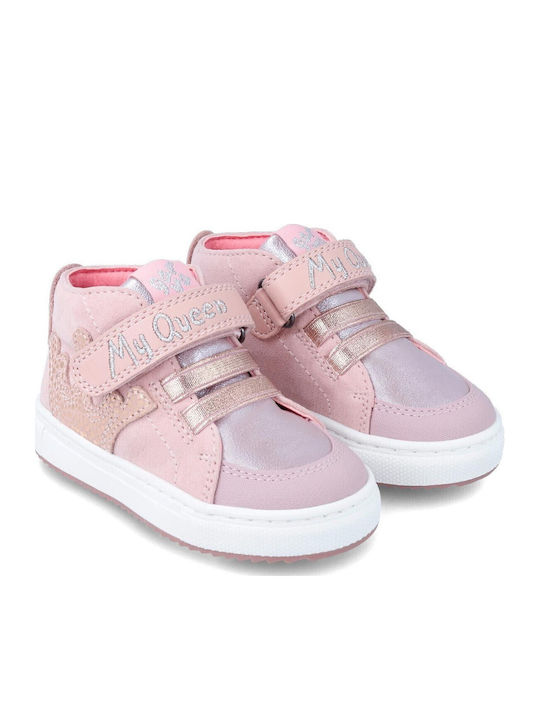 Παιδικά Sneakers High με Σκρατς Ροζ