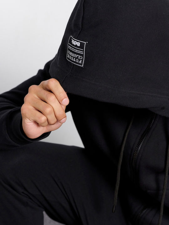 Black Hooded Cardigan