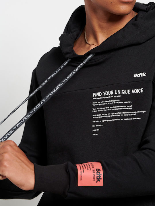Speakout Sweatshirt with Hood Black