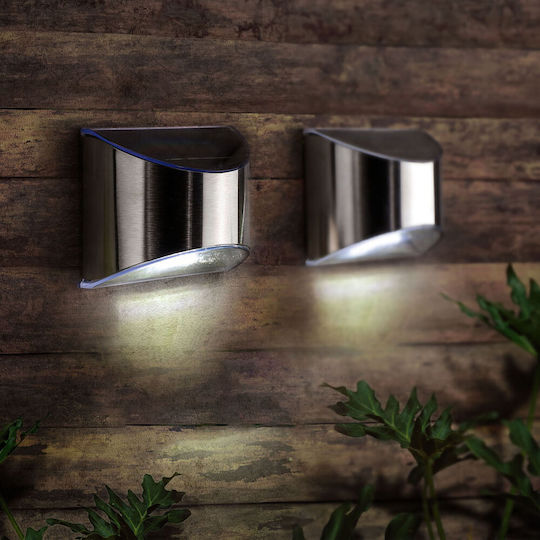 Modee Lighting Комплект 2 Соларни Светлини 6лм с Студено бяло Светлина 6000К IP44 8смx8смx4.5смсм.