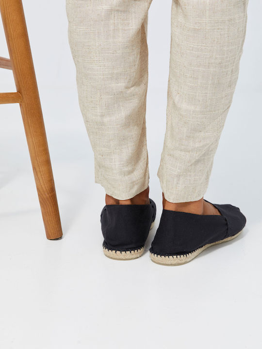 Fabric Men's Espadrilles in Black Color