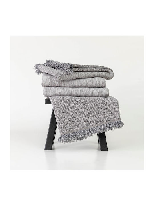 Borea Square Ριχτάρι Τετραθέσιου Καναπέ Chenille 180x350εκ. Γκρι